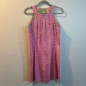 Women’s Dizzie Lizzie pink fish patterned sleeveless shift dress size small S